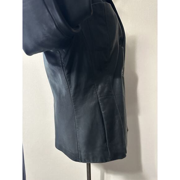 Wilson’s Genuine Leather Women’s Sz L Pelle Studio Black Blazer Jacket Coat - Picture 6 of 16